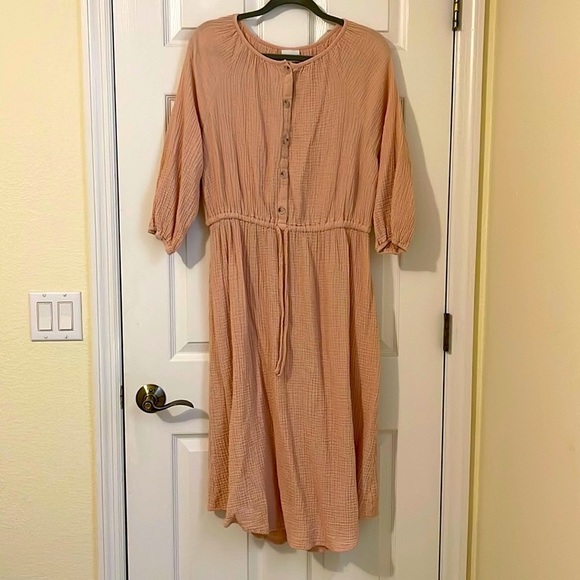 Ava & Viv Dresses & Skirts - Ava & Viv Pastel Pink Gauze Midi Dress, 0X,